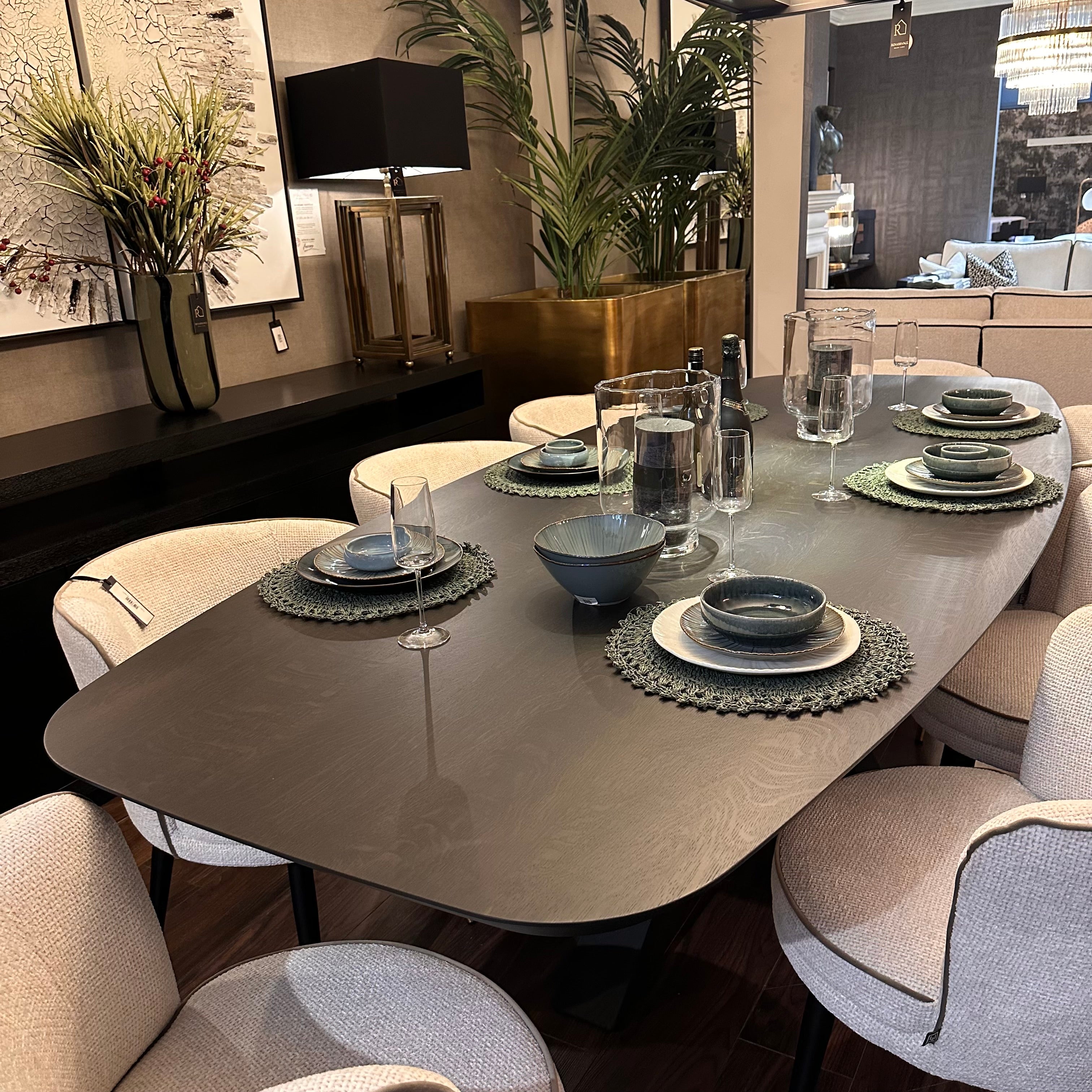 Monterey Whalebone extra width bespoke dining table with spider leg-Renaissance Design Studio