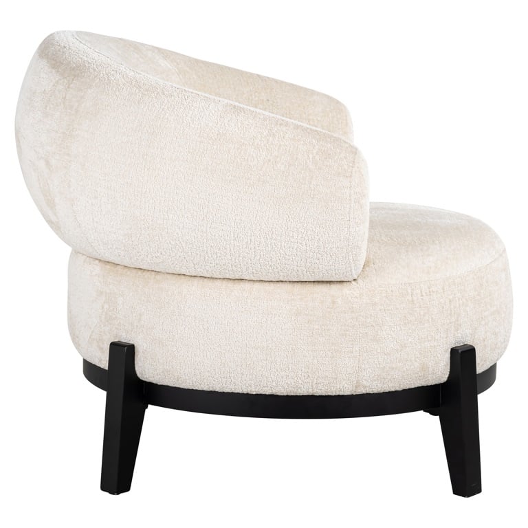 Montreal armchair on plinth White Chenille-Renaissance Design Studio
