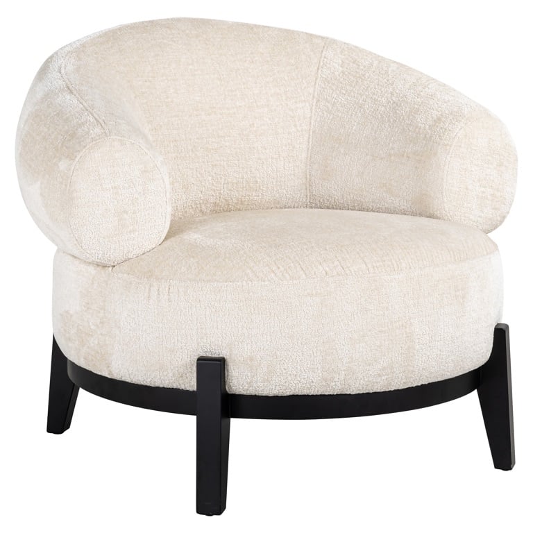 Montreal armchair on plinth White Chenille-Renaissance Design Studio
