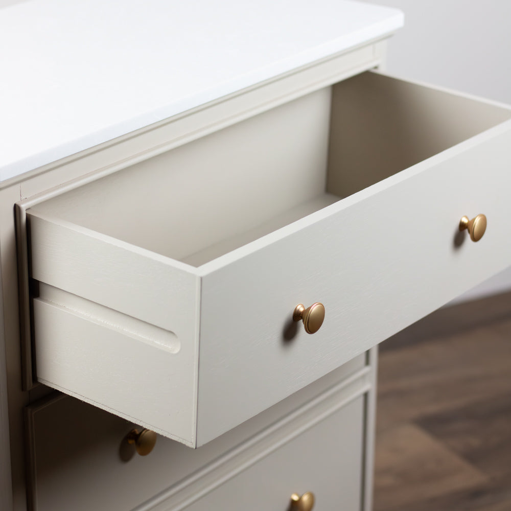 Monty 3 drawer locker bedside cabinet with marble top-Renaissance Design Studio