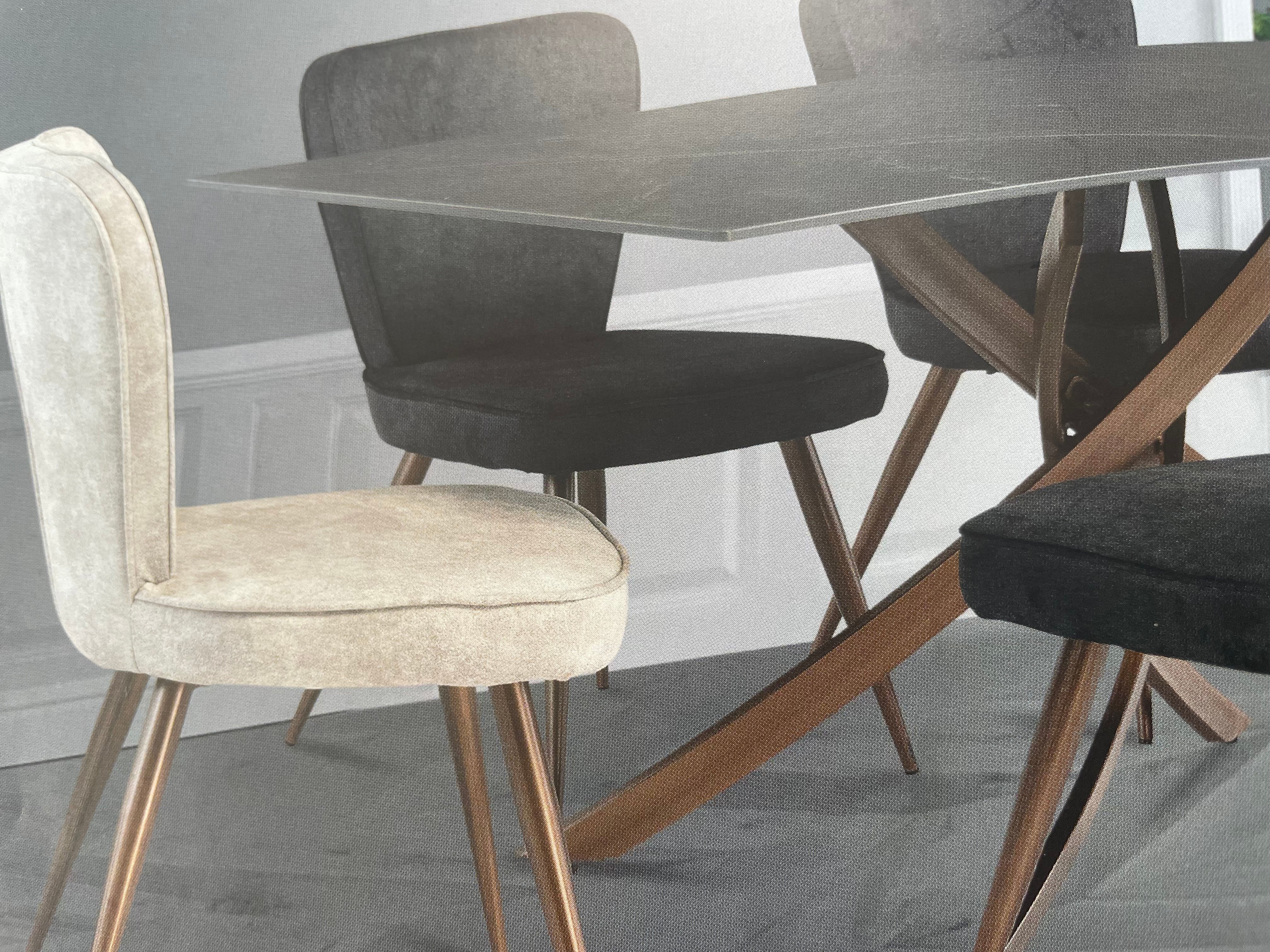 Monty dining table 180 cm black with brass colour legs-Renaissance Design Studio