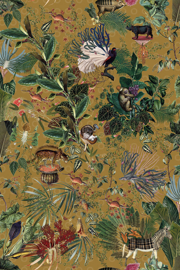 Moooi Wallcovering Extinct Animals Menagerie of Extinct Animals Wallpaper By Arte-Renaissance Design Studio