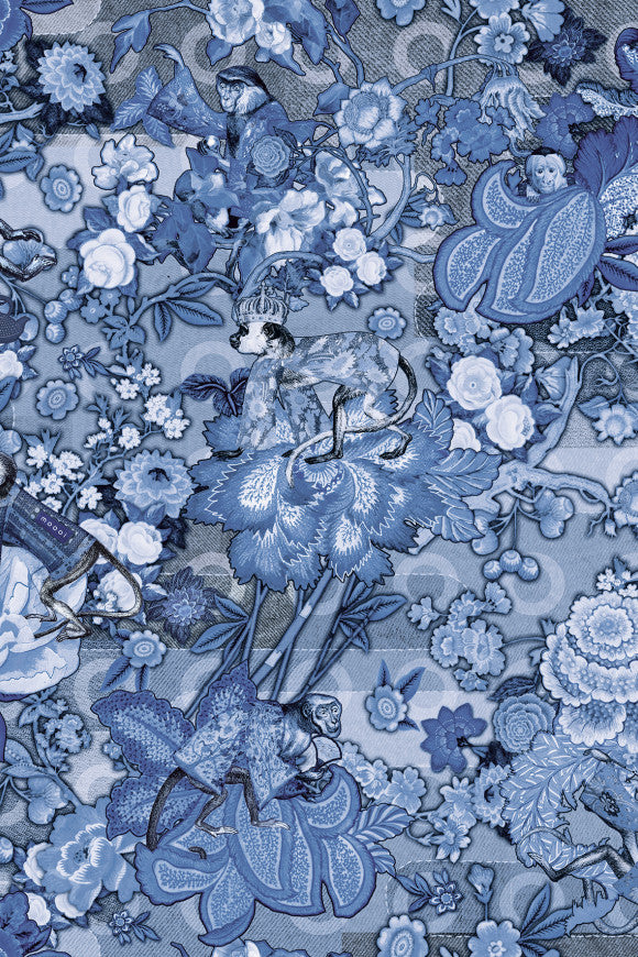 Moooi Wallcovering Tokyo Blue Rendezvous Tokyo Blue-Renaissance Design Studio