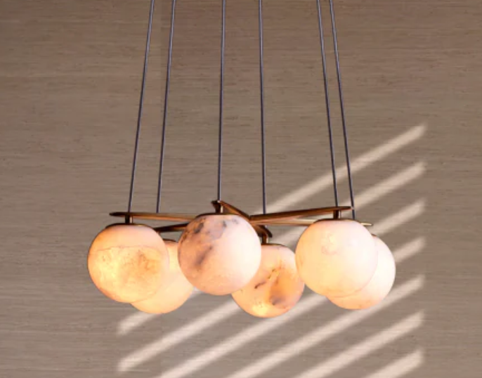 Morro alabaster chandelier by Eichholtz-Renaissance Design Studio