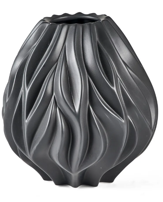 Morso Black Flame Vase 23 cm-Renaissance Design Studio