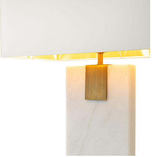 Nahanni White marble table lamp
