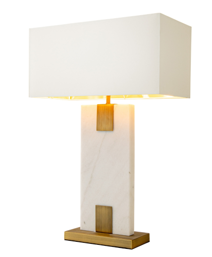 Nahanni White marble table lamp