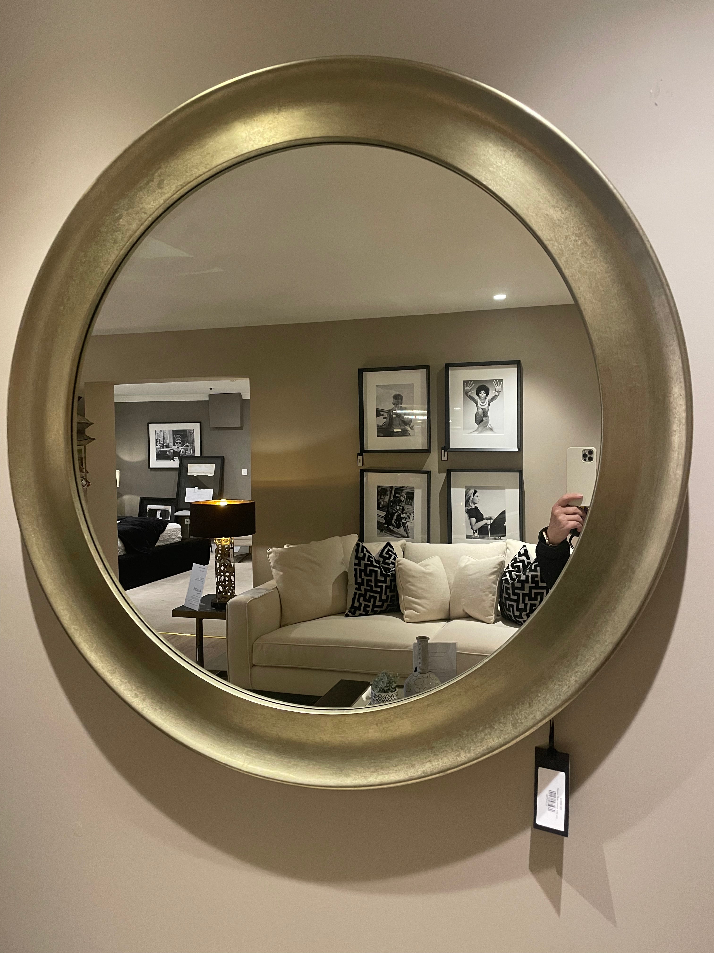 Navan Gold leaf mirror 100 cm by RV Astley-round mirror-Renaissance Design Studio