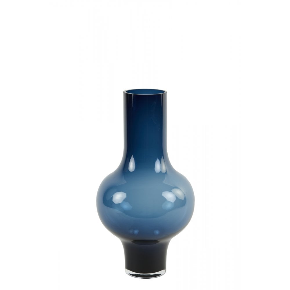 Navy Blue Glass Vase 25.5x47cm-Vase-Renaissance Design Studio