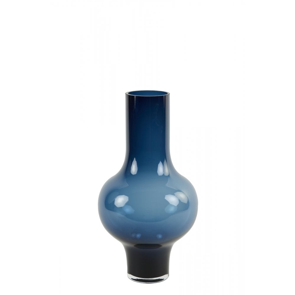 Navy Blue Glass Vase 25.5x47cm-Renaissance Design Studio