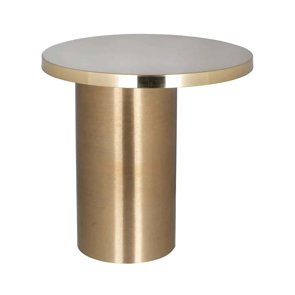 Naya end table in brushed gold  Limited stock.