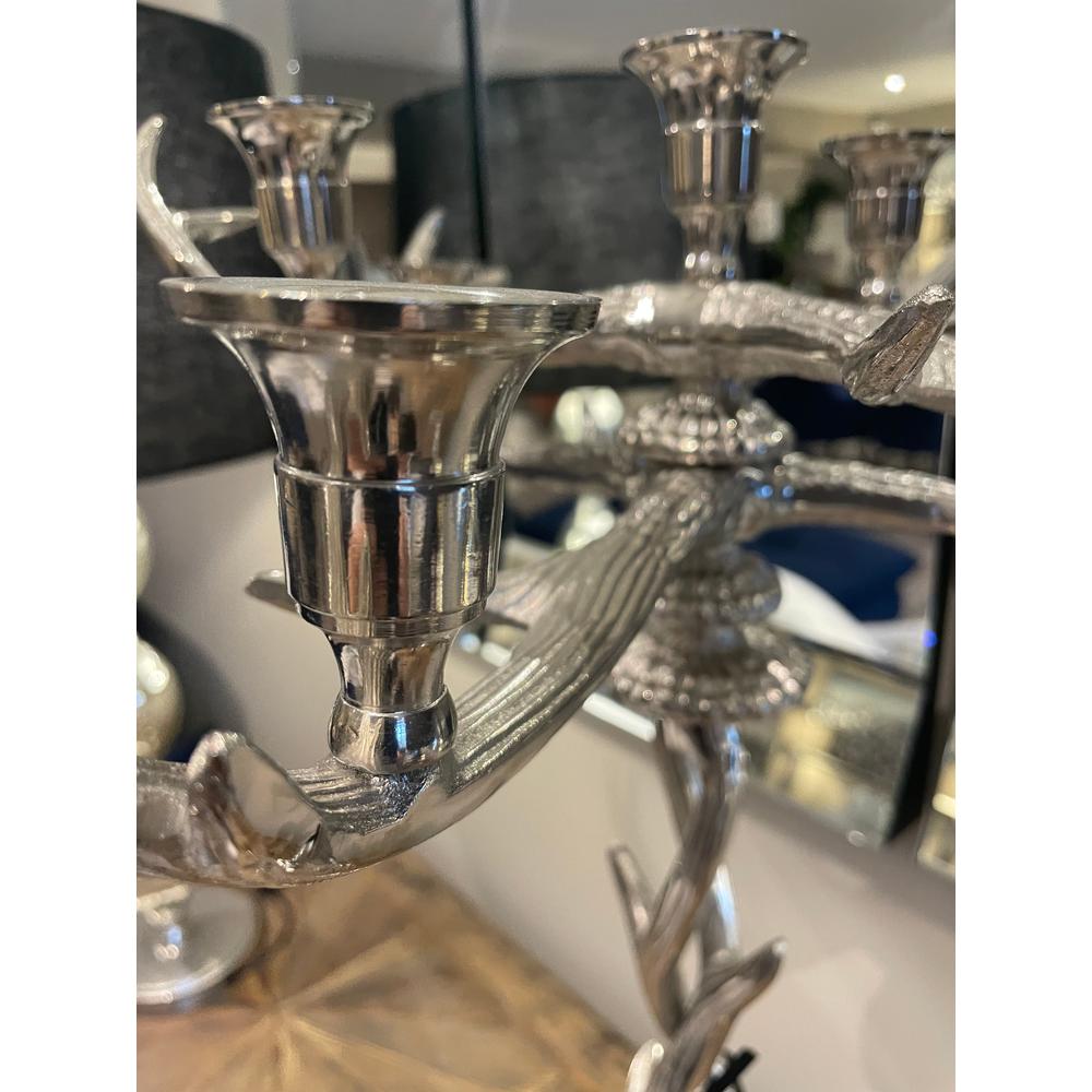 Nickel Antler Tall Candle Holder-Renaissance Design Studio