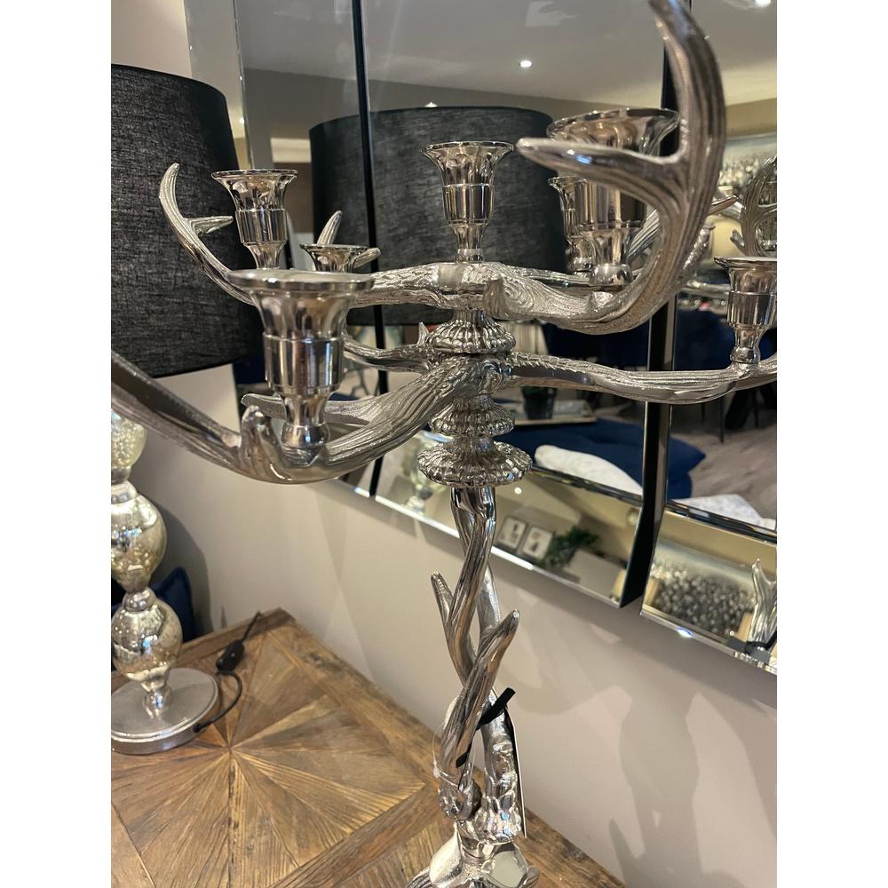 Nickel Antler Tall Candle Holder-Renaissance Design Studio