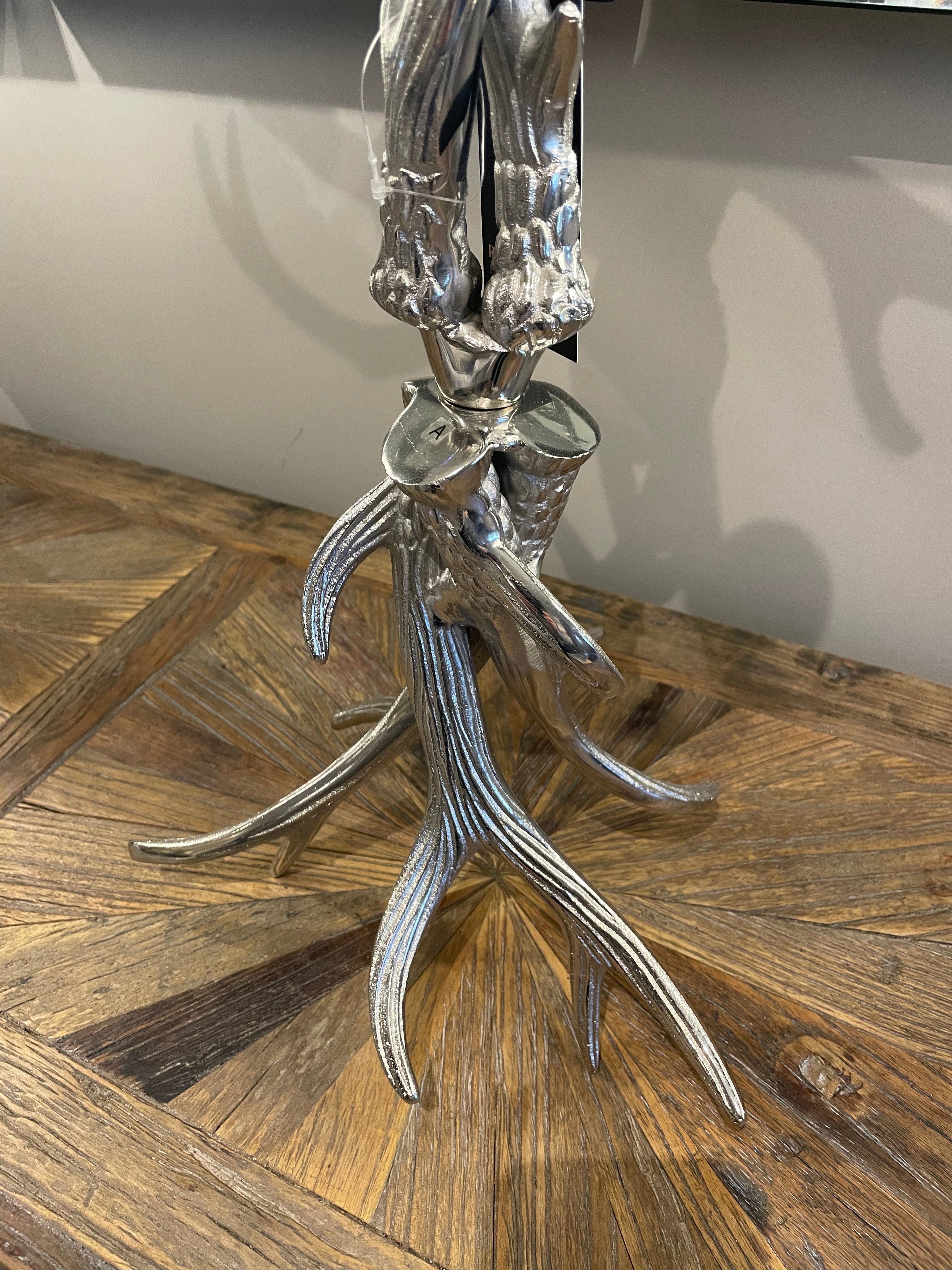 Nickel Antler Tall Candle Holder-Renaissance Design Studio