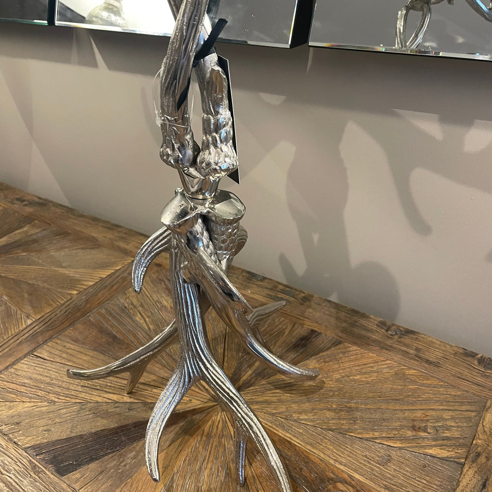 Nickel Antler Tall Candle Holder