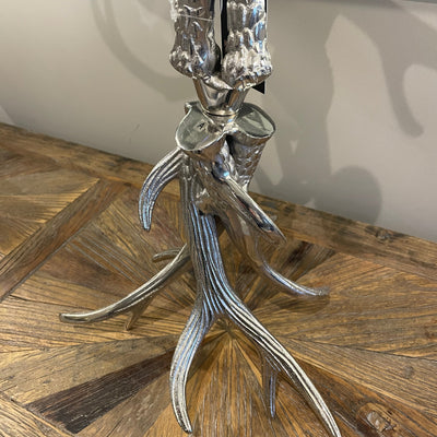 Nickel Antler Tall Candle Holder
