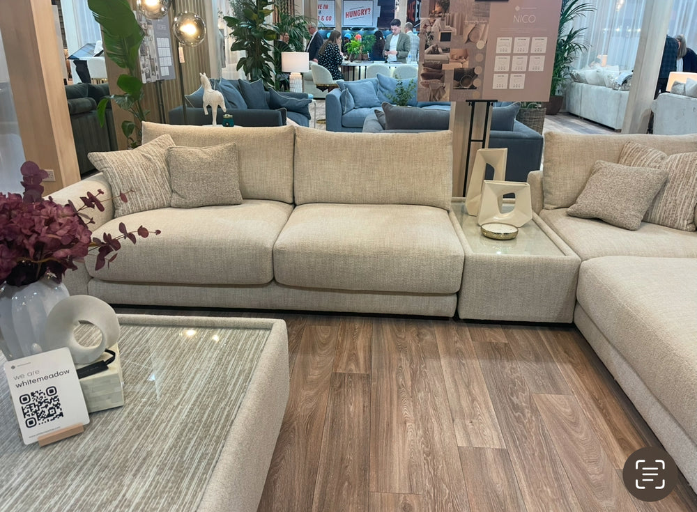 Nico custom  sofa  designed for you and made by Whitemeadow w free scatters