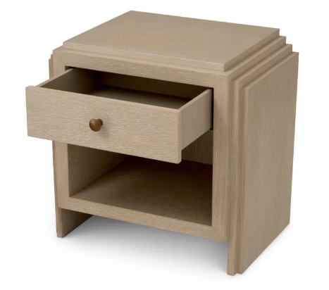 Nightstand Art Deco Washed Oak by Eichholtz-Renaissance Design Studio