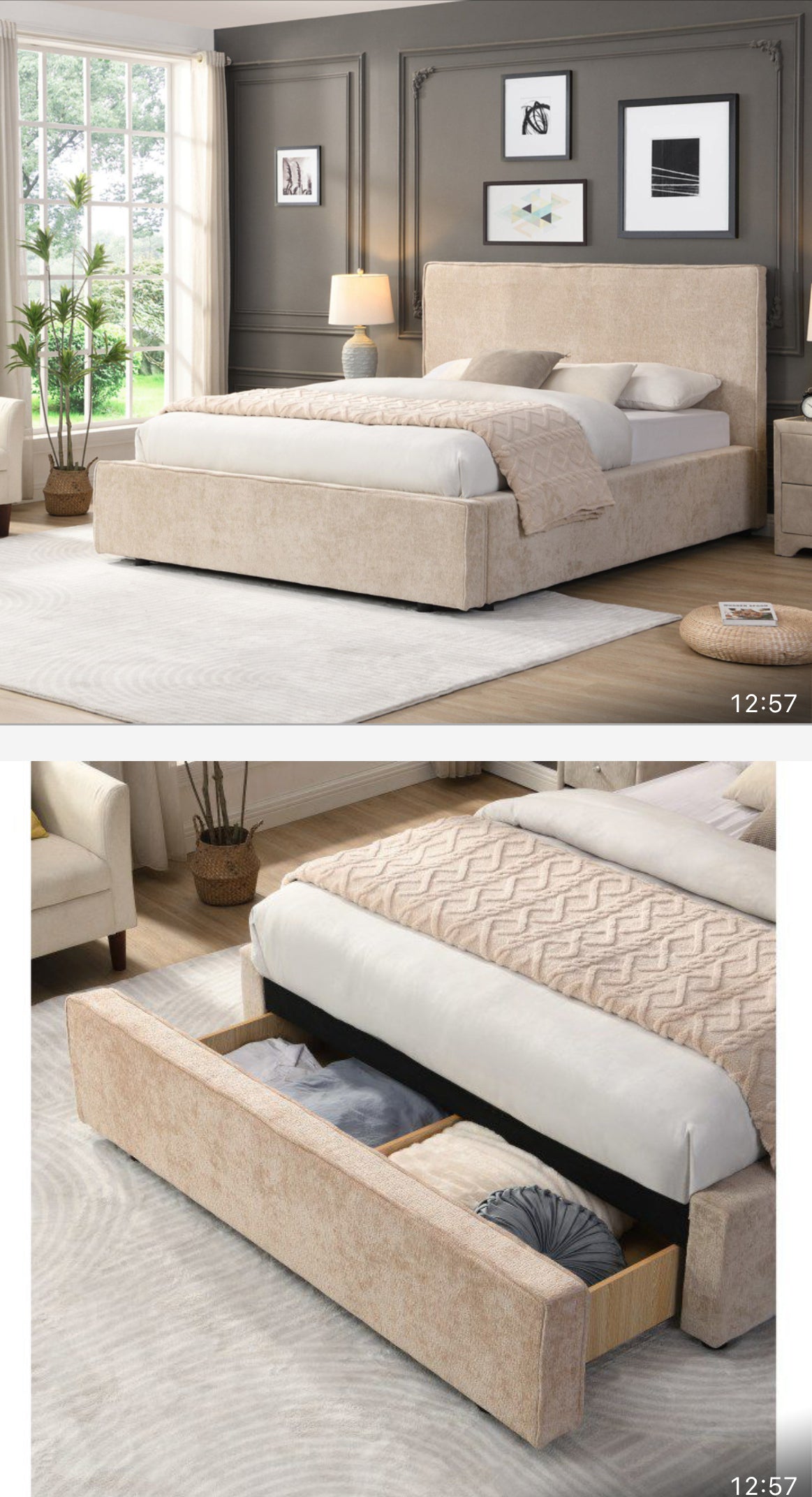 Novel. storage bed in Taupe ( pre book essential )-Renaissance Design Studio