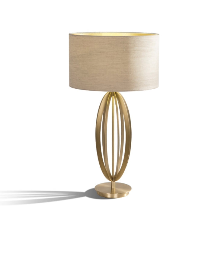 Olivia antiqued brass table lamp w shade-Renaissance Design Studio