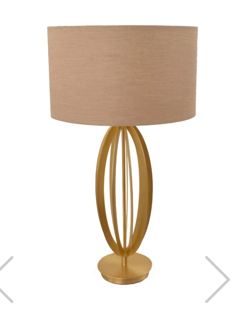 Olivia pale gold table lamp w shade-Renaissance Design Studio