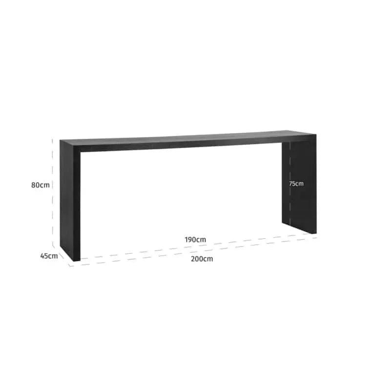 Ontario 200cm Black Console Table-Renaissance Design Studio