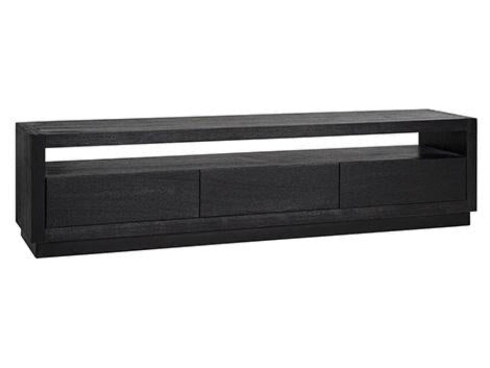 Ontario 3 drawer TV Media unit in black 185 cm-Renaissance Design Studio