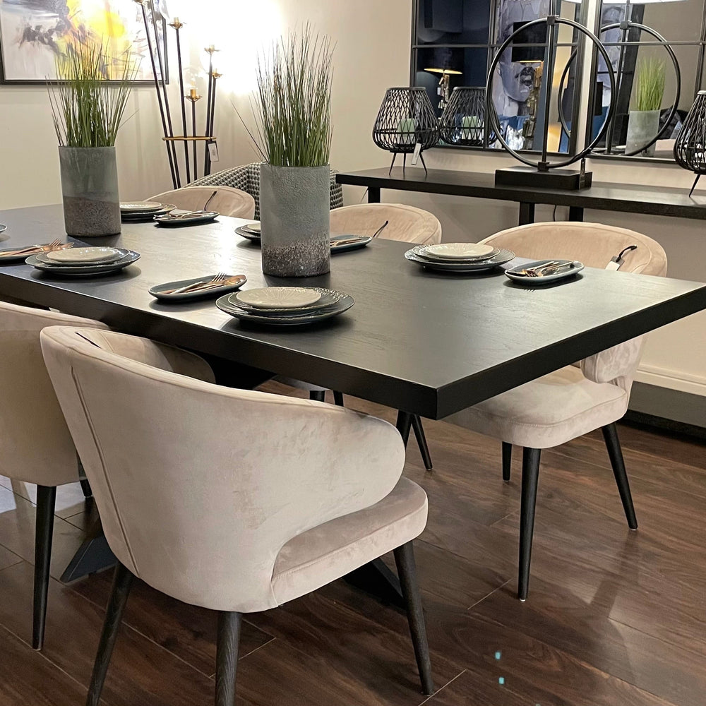 Ontario  black Dining Table rectangle in 200 cm