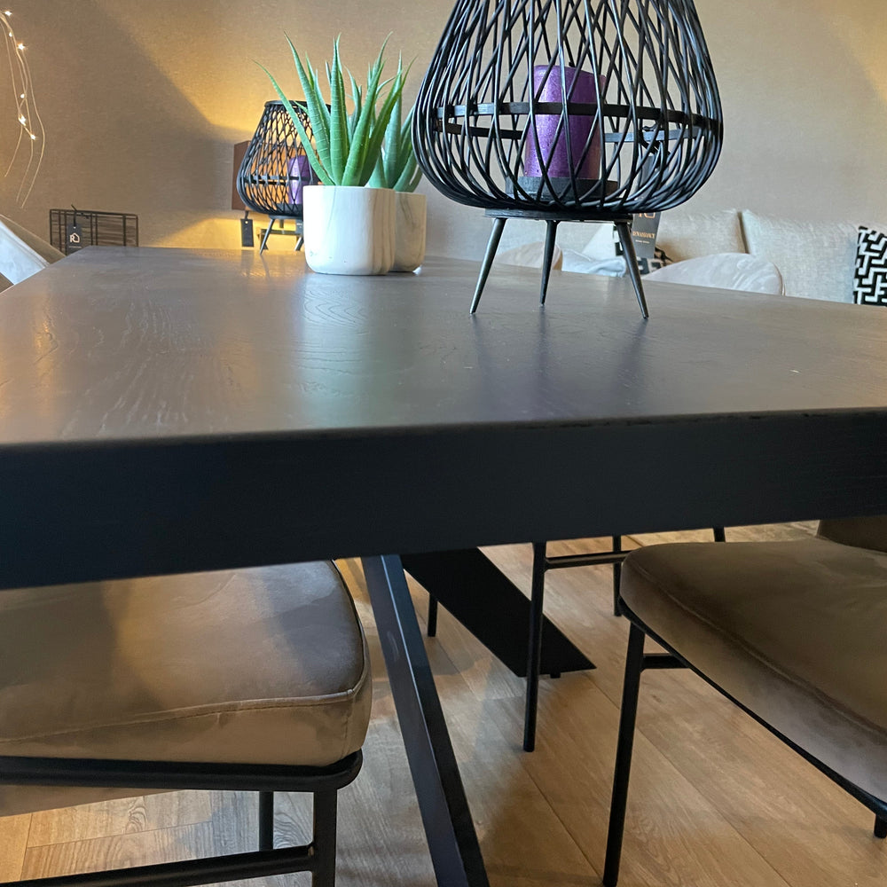 Ontario  black Dining Table rectangle in 200 cm