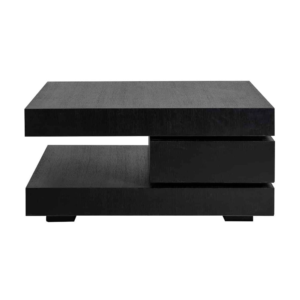 Ontario Coffee Table Block C shape in Black or Brown.-Renaissance Design Studio