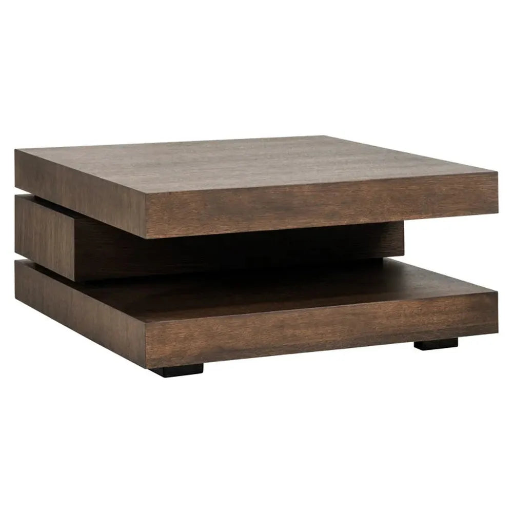 Ontario Coffee Table Block C shape in Black or Brown.-Renaissance Design Studio