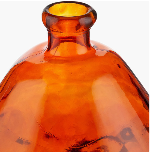 Orange organic recycled glass vase