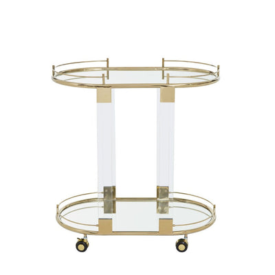 Oria Bar Trolley with warm metallic frame