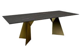 Orin Black Stone XL Dining Table 1800 Golden Black reduced-Dining Table-Renaissance Design Studio