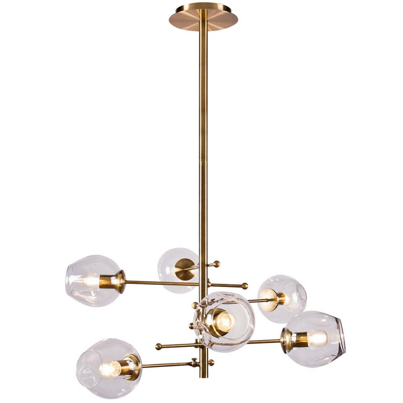 Orion Bubble brass chandelier-Renaissance Design Studio