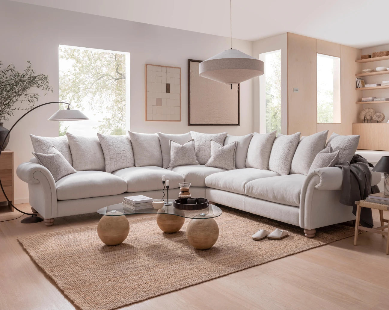 Paisley Pillowback large corner sofa custom made for you by Whitemeadow AFB-Renaissance Design Studio