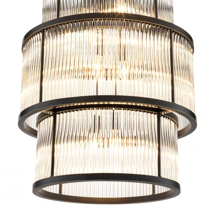 Palmera chandelier  in Bronze highlight finish by Eichholtz