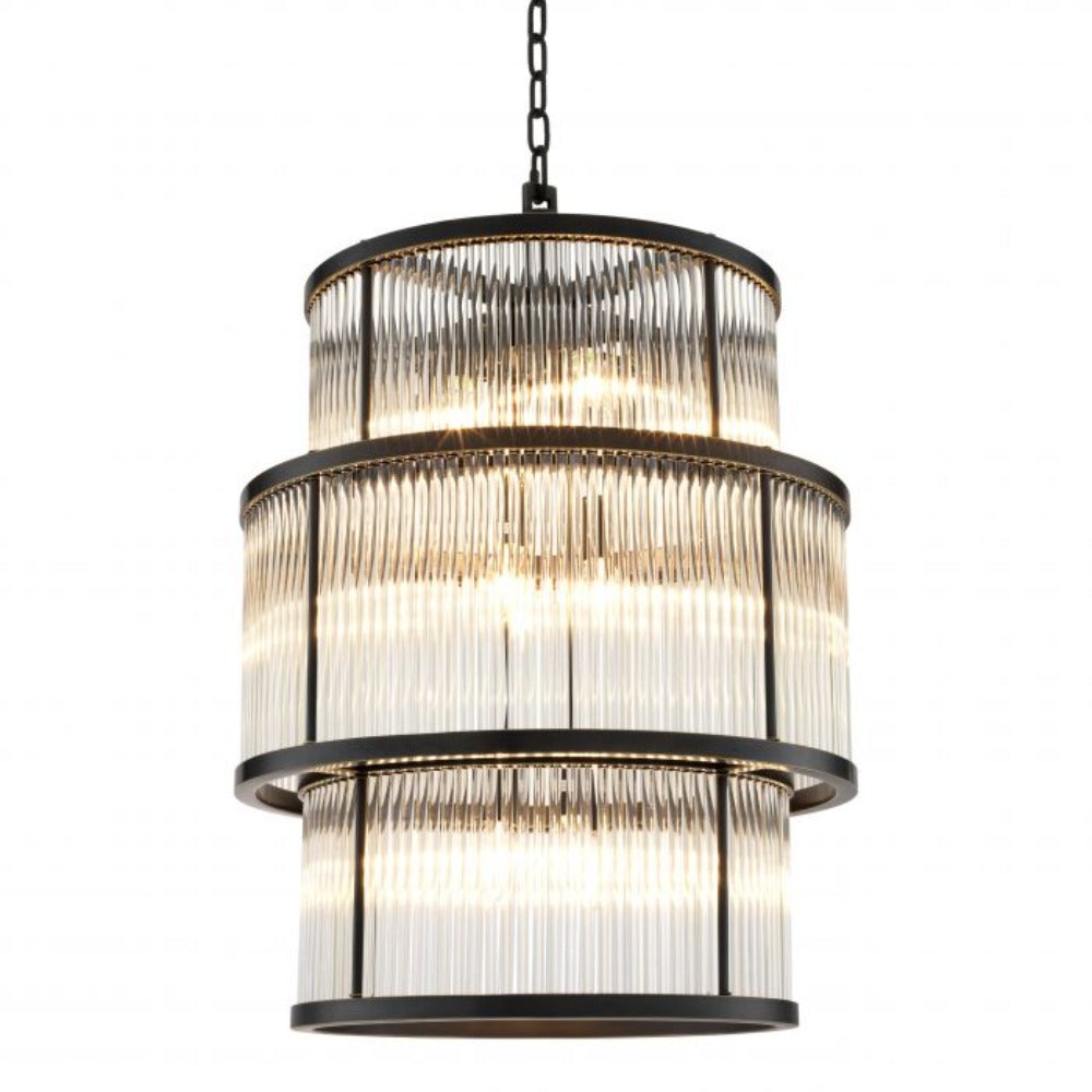 Palmera chandelier  in Bronze highlight finish by Eichholtz