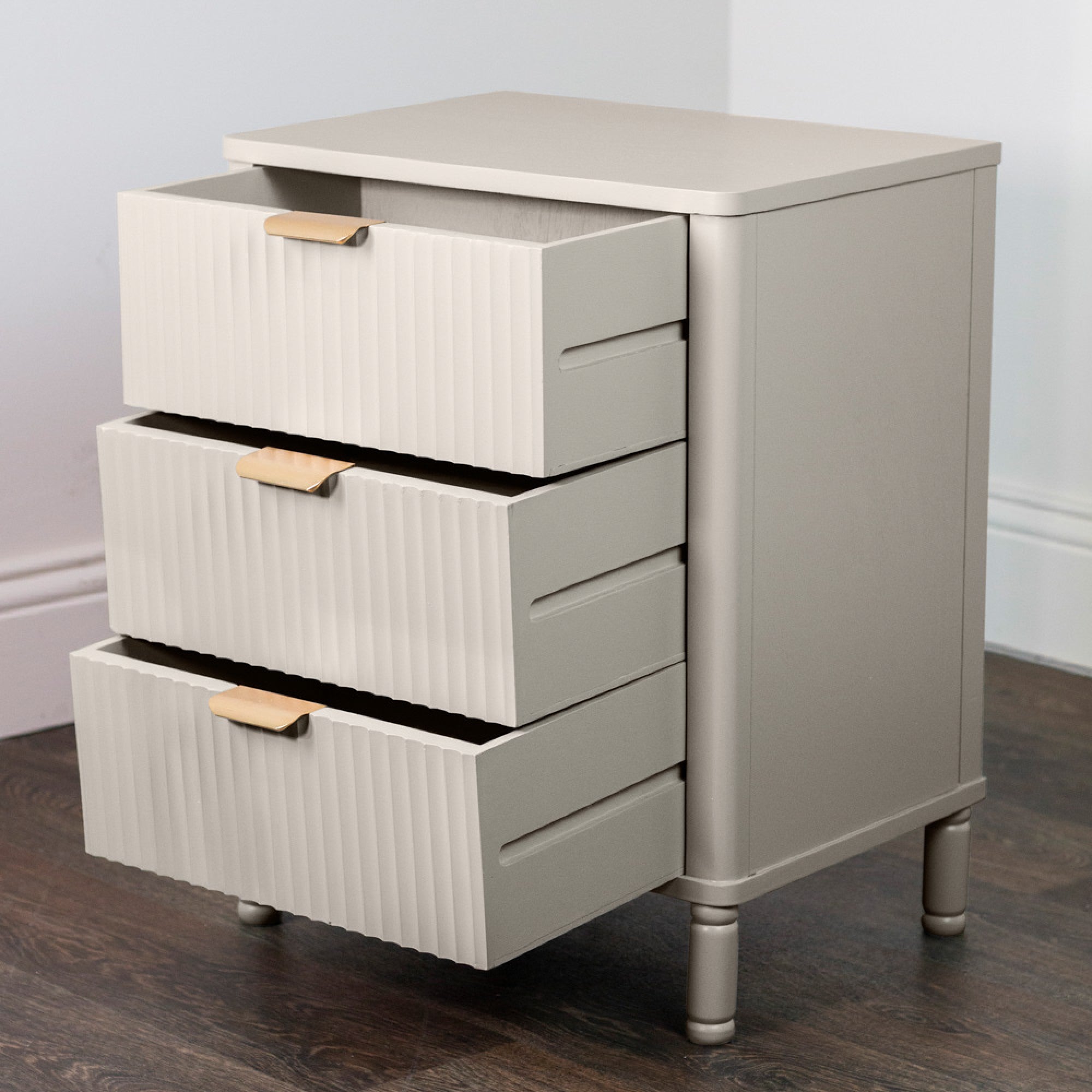 Parker bed side table w 3 drawers limited stock-bedside table-Renaissance Design Studio