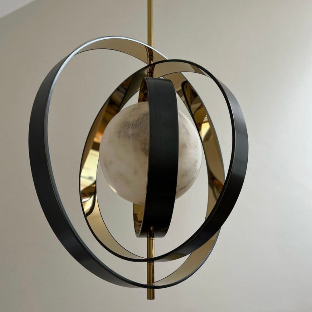 Pearl and  alabaster and brass pendant chandelier by Eichholtz reduced price