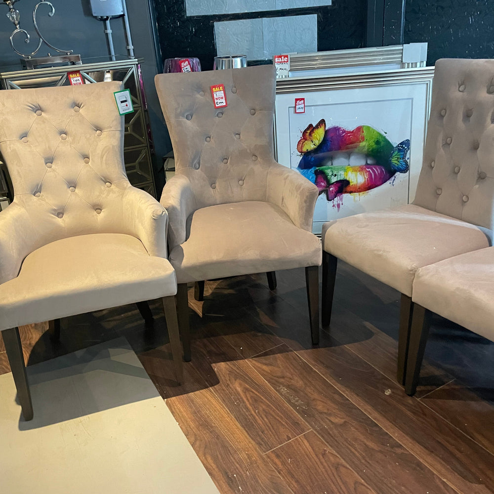 Pennridge dining chair velvet taupe CLEARANCE sold in set of 6