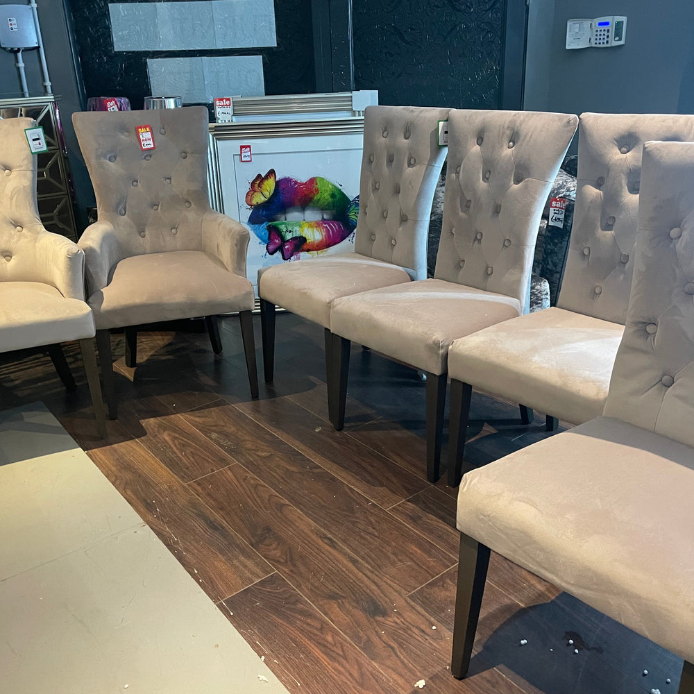 Pennridge dining chair velvet taupe CLEARANCE sold in set of 6
