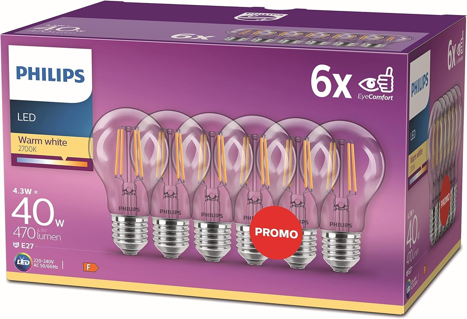 Philips Premium LED Bulbs E27. 4.3/40w warm white-Renaissance Design Studio