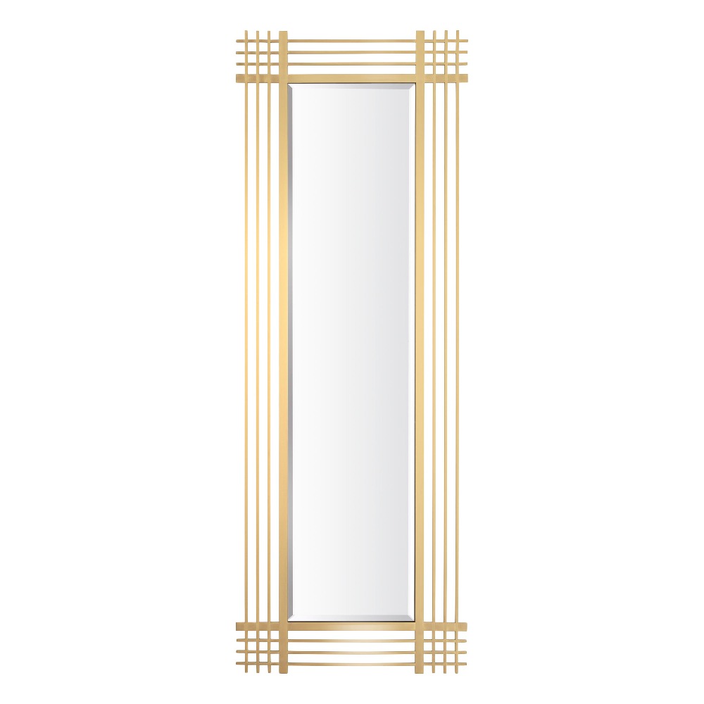 Pierce brushed brass designer mirror by Eichholtz