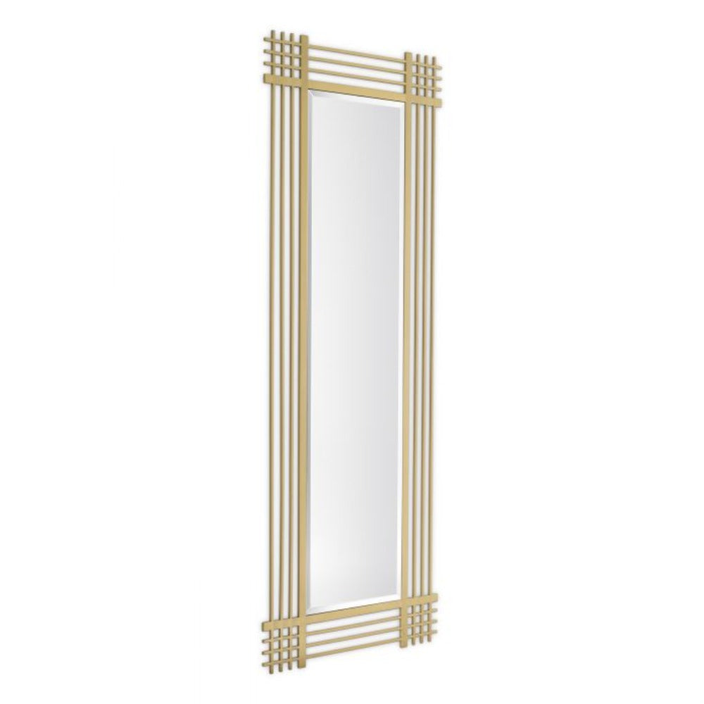 Pierce brushed brass designer mirror by Eichholtz