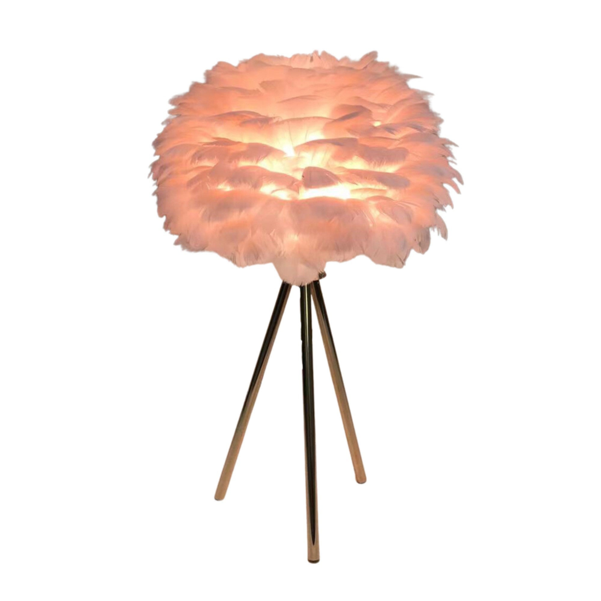 Pink feather table lamp 50 cm NETT value item-Table Lamp-Renaissance Design Studio