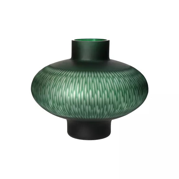 Pinus dark green glass vase