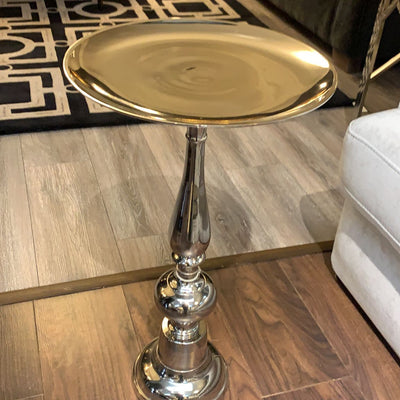 Polished bistro side table