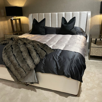 Prada bespoke bed in super king in Designer Endless Shell fabric 20% OFF