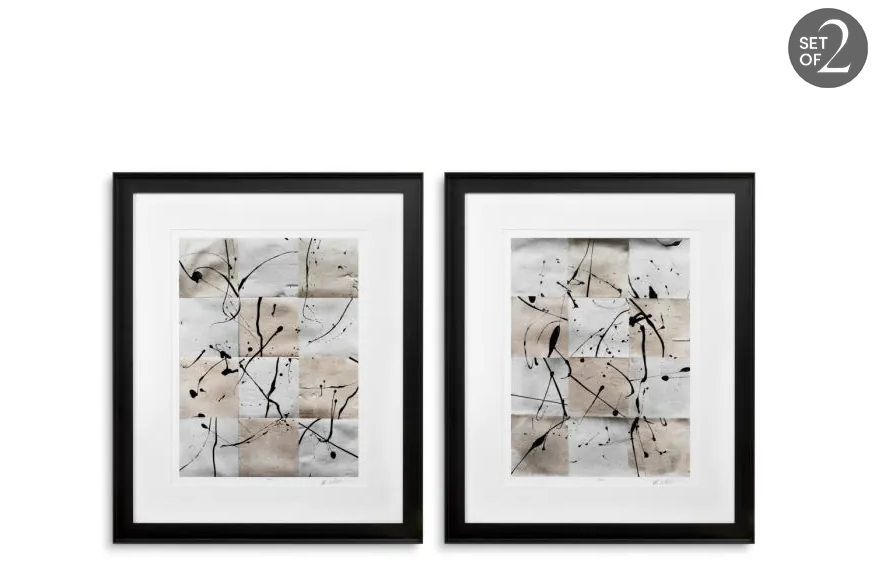Print Ink Casting by Michael Willett Set of 2 by Eichholtz-Renaissance Design Studio